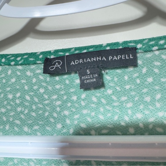 Adrianna Papell Butterfly Sleeve Leaf Print Top Green Women Size S - Picture 6 of 8